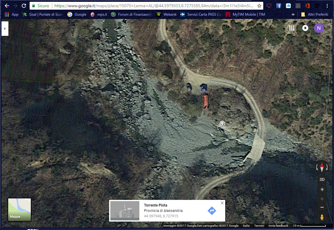 Rocce della vallata del torrente Piota nel comune di Lerma (AL)